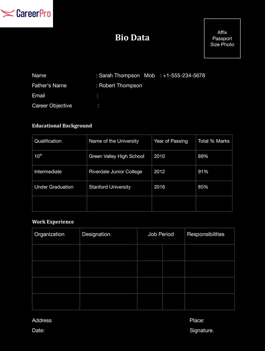 students-bio-data-tempelate